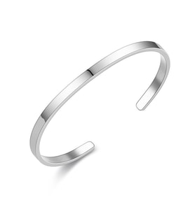 Chavin 4 mm. Gri ince Kelepçe Dizayn Çelik Erkek Bileklik et36by