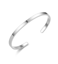 Chavin 4 mm. Gri ince Kelepçe Dizayn Çelik Erkek Bileklik et36by