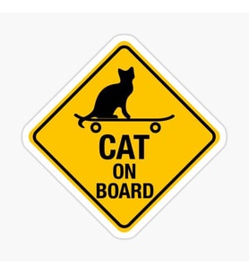 Arabada Kedi var Cats On Board Sticker Yapıştırma 19CM md13