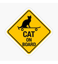 Arabada Kedi var Cats On Board Sticker Yapıştırma 19CM md13