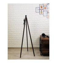 Ahşap Lambader Ayağı Tesisat Dahil Tripod Ayak Kahverengi LY565