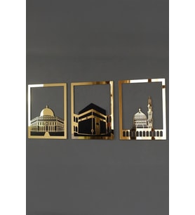 3'lü Tablo Seti – Mescid-i Aksa, Mescid-i Haram ve Mescid-i Nebevî