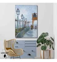 Tekli Dikey Kanvas Tablo Ünlü Eserler Van Gogh Terrace and Observation