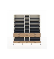 Kronos Dolap 19 Raflı 8 Çekmeceli  220x59x243 Aytaşı-Antrasit/Çam