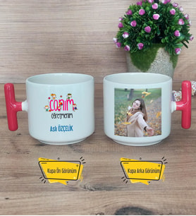 Sınıf Öğretmeni Kupa Bardak Fotoğraflı T Kırmızı Kulplu Öğretmenler Günü Hediyesi