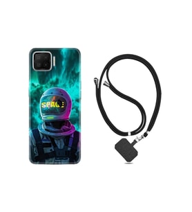Oppo A73 Kılıf Resimli Desenli Silikon Boyun Askılı Space 1814