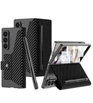 Galaxy Z Fold 6 Kılıf Kamera Korumalı Karbon Tasarımlı Zore Kıpta Kalem Bölmeli Fest Kapak
