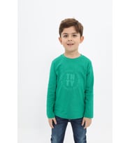 Toontoy Erkek Çocuk Baskılı Tişört (Koyu Yeşil)