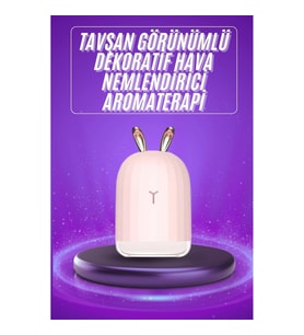 Mey İthalat® Aromaterapi Hava Nemlendirici Dekoratif USB Şarjlı Tavşan Nemlendirici