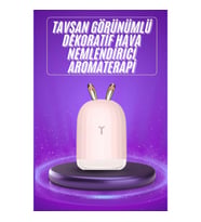 Mey İthalat® Aromaterapi Hava Nemlendirici Dekoratif USB Şarjlı Tavşan Nemlendirici