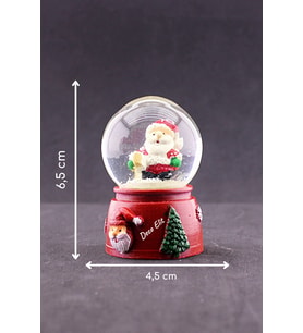 Yeni Yıl Noel Baba Temalı Mini Boy Işıklı Kar Küresi 6,5 cm A