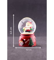 Yeni Yıl Noel Baba Temalı Mini Boy Işıklı Kar Küresi 6,5 cm A