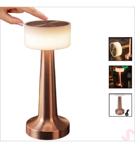 Şarjlı Dokunmatik Ayarlanabilir Renk Tonlu LED Masa Lambası - 21cm