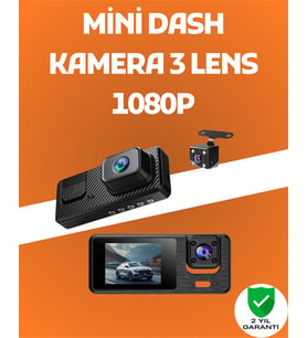 Northcity 3 Kanallı DVR – Ön + İç + Arka Kamera ile 1080P Tam Kapsamlı Oto Güvenlik Sistemi