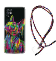 INFINIX Note 11 Pro Note 10 Hot 9 Play Kılıf Boyun Asklı Rasta Silikon Color Cat 1754