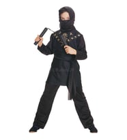 Siyah Ninja Çocuk Kostümü Klasik 5-6 Yaş