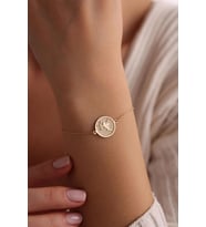 Kişiye Özel 925 Ayar Gümüş Eros Figürlü Minimal Bileklik (Gold)
