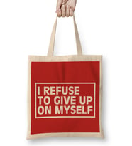 I Refuse To Give Up On Myself Gym Inspiration Bez Çanta Uzun Saplı