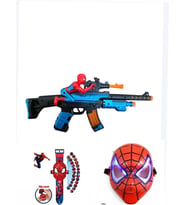 spiderman Örümcek Adam 3lü Oyun Seti Örümcek Adam Maske Projeksiyonlu Saat Taramalı Tüfek