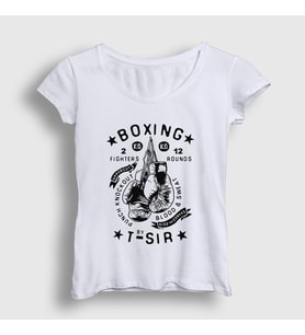 Presmono Kadın Beyaz Boxing Ufc Mma Hediye Boksör Boks T-Shirt 496261tt (Beyaz)