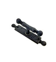 Antika Tarz Dekoratif Pirinç Misket Pencere Kolu - 165x32 mm, Oksit
