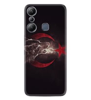 Infınix Hot 20i Kılıf Resimli Desenli Baskılı Silikon Kurt ve Ay Yıldız 1403