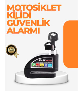 Alarm Sensörlü Disk Kilidi Motosiklet Scooter Bisiklet Güvenlik