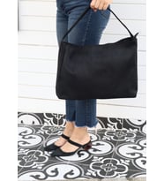 Hathor Kadın Shopper Tek Saplı Süet Omuz Çantası (Siyah)