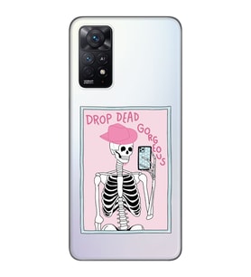 Redmi Note 12 Pro 4G Uyumlu İskelet Selfie Tasarımlı Şeffaf Telefon Kılıfı