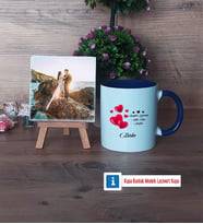 Sevgililer Günü Hediyesi Fotoğraflı Dekoratif Taş, Kupa Bardak Beyaz Hediye (Model 3)
