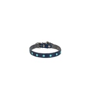 Cattie Gerçek Deriden El Yapımı Taşlı Kedi Boyun Tasması 1,2x25-29cm - Royal Blue