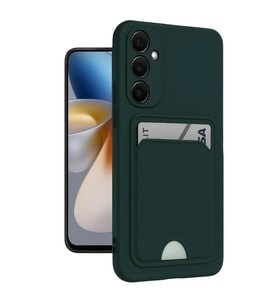 Samsung Galaxy A16 5g Kılıf Kelvin Kartvizitli Silikon - Koyu Yeşil