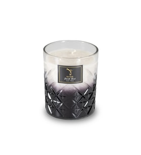 Delicate Serisi Black Mum - 300gr Oud ve Gül Kokulu Organik El Yapımı Dekoratif Cam Mum (Siyah)
