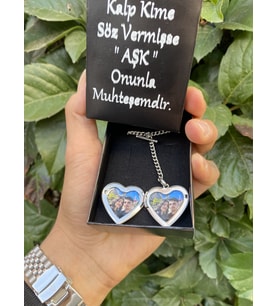 Kalpli Resimli Kişiye Özel Kolye - Özel Hissettiren Hediye
