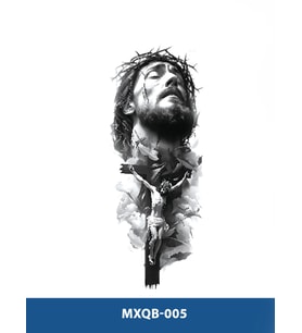 MXQB-005 ORTA BOY ÇARMAGA ÇEKİLEN İSA DESEN GEÇİCİ DÖVME-TATTO