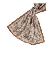 Enba Etnik Desenli Soft Pamuklu Şal 75x190 cm (Altın)