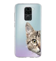 Xiaomi Redmi Note 9 Uyumlu Kapak Catface Tasarımlı Şeffaf Silikon Kılıf