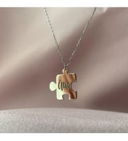 Kişiye Özel İsimli Puzzele Gümüş Kolye Özel Gün Hediyesi