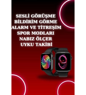 Akıllı Saat Arama Görüşme Bildirim Görme Uyku Ve Sağlık Takibi Nabız Ölçer 3 Kordon Hediyeli