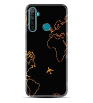 Realme 5i 5 Pro 6i 7 Pro 8 Kılıf Desemli Silikon Harita ve Uçak 1777