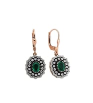1.40 Karat Oval Zümrüt Küpe EE178