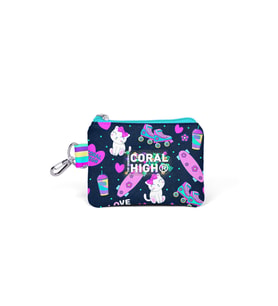 Coral High Kids Lacivert Pembe Kedili Paten Desenli Bozuk Para Çantası 21917
