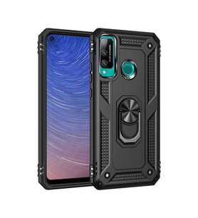 Huawei P40 Lite E Kılıf Sofya Yüzüklü Silikon Kapak - Siyah