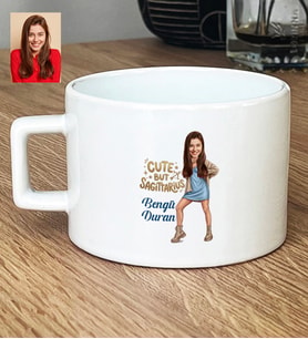 Kişiye Özel Karikatürlü Cute But Sagittarius Yay Burcu Lüks Fincan Doğum Günü Hediyesi