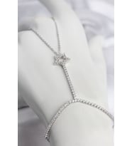 Gümüş Renk Pirinç Zirkon Taşlı Yıldız Model Şahmeran TJ-SN776