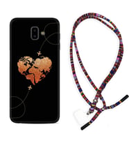 Samsung J6 Plus J7 Prime J7 Pro M20 Kılıf Boyun Asklı Rasta Silikon Plane Heart 1721