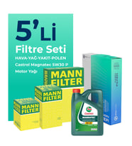 MANN Fiat Doblo 1.5 Dizel Filtre Bakım Seti Castrol Motor Yağlı (2023-2025) 5 Li