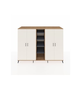 Kronos Dolap 12 Raflı 4 Kapaklı 220x59x163 Çam-Aytaşı/Antrasit
