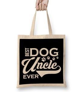 Cute & Funny Best Dog Uncle Ever Dogsitter Bez Çanta Uzun Saplı