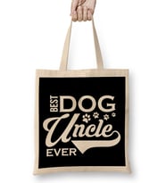 Cute & Funny Best Dog Uncle Ever Dogsitter Bez Çanta Uzun Saplı